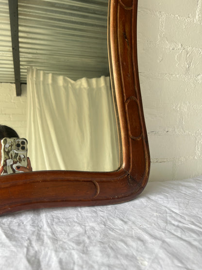 WAVED CARVED FRENCH MIRROR