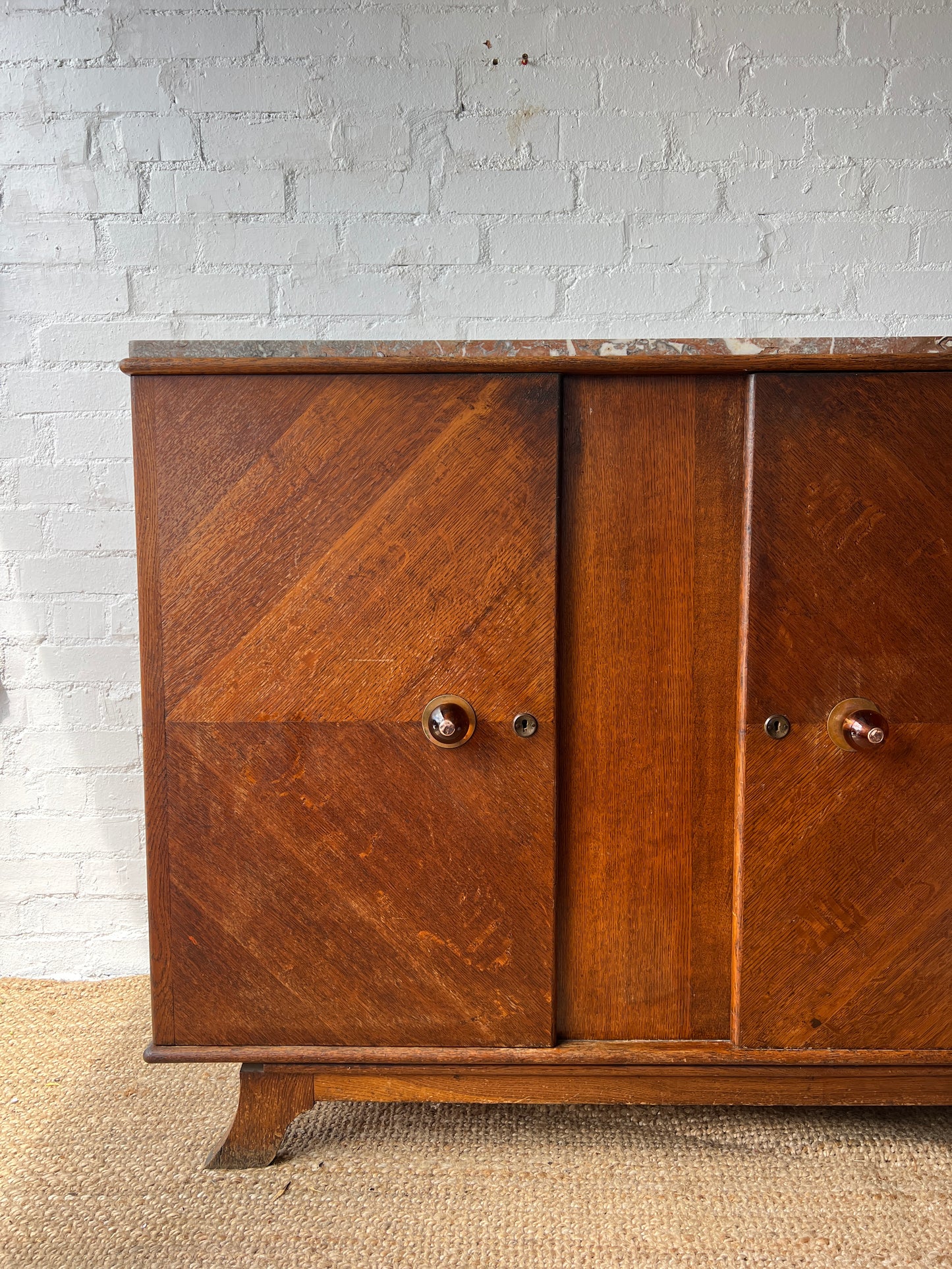 LARGE ART DECO MARBLE SIDEBOARD