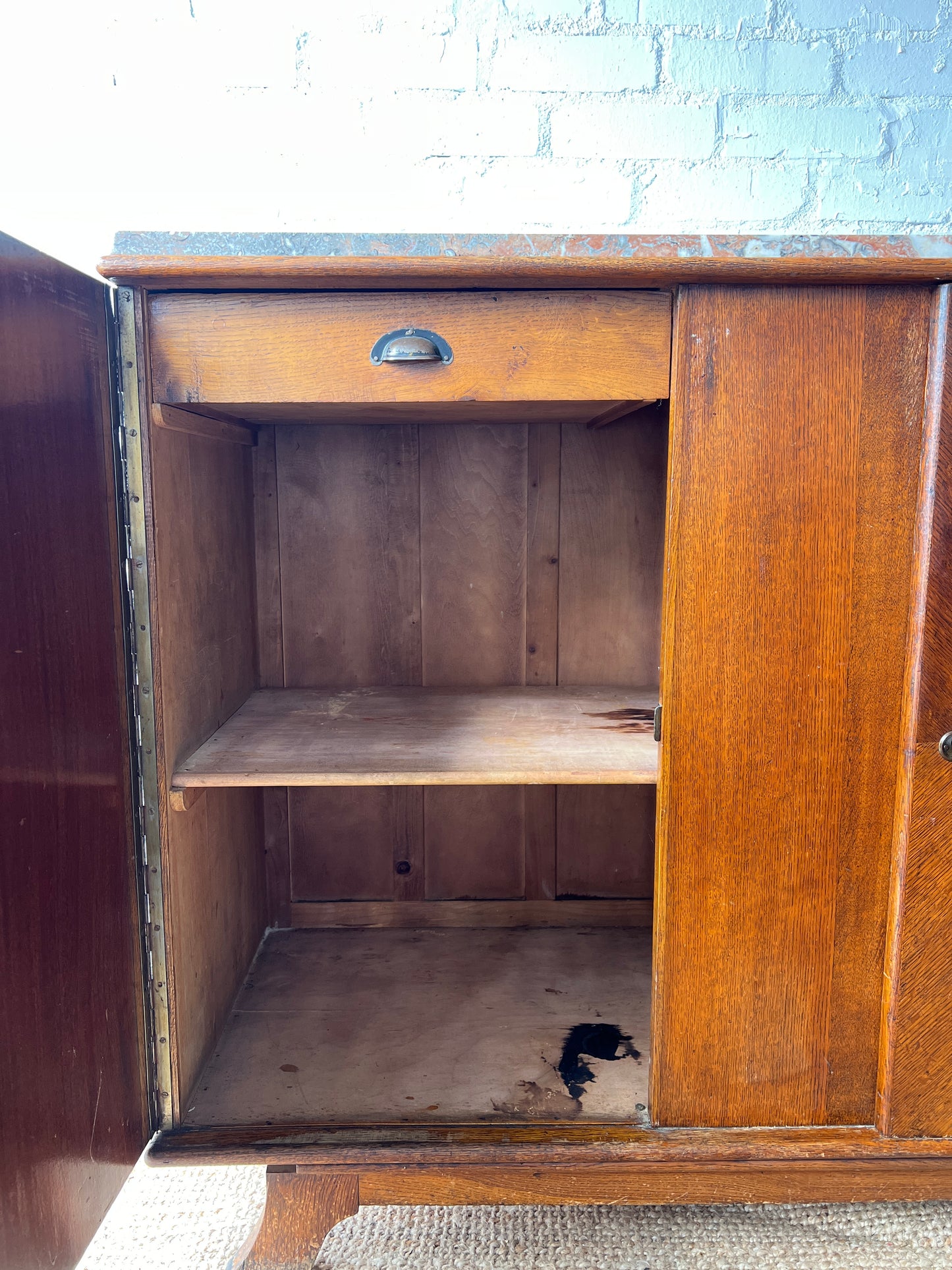 LARGE ART DECO MARBLE SIDEBOARD