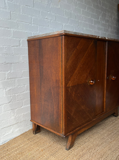 LARGE ART DECO MARBLE SIDEBOARD