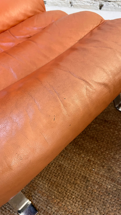 70S PEACH CHROME LOUNGE CHAIRS