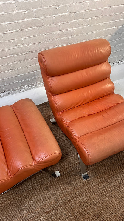 70S PEACH CHROME LOUNGE CHAIRS
