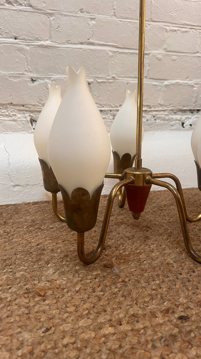 DANISH FIVE ARM CHANDELIER
