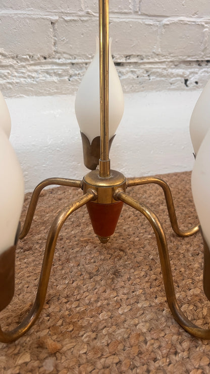 DANISH FIVE ARM CHANDELIER