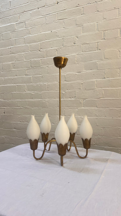 DANISH FIVE ARM CHANDELIER