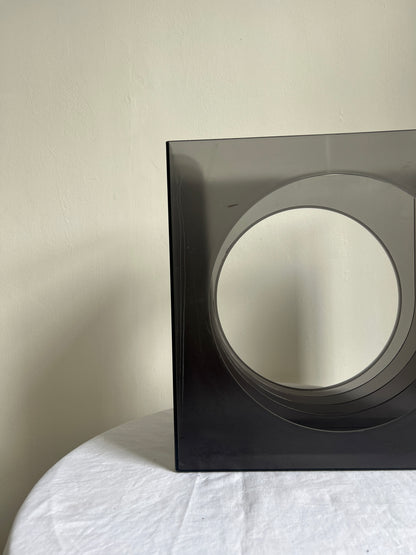 70s German modular smokey grey plastic record holder