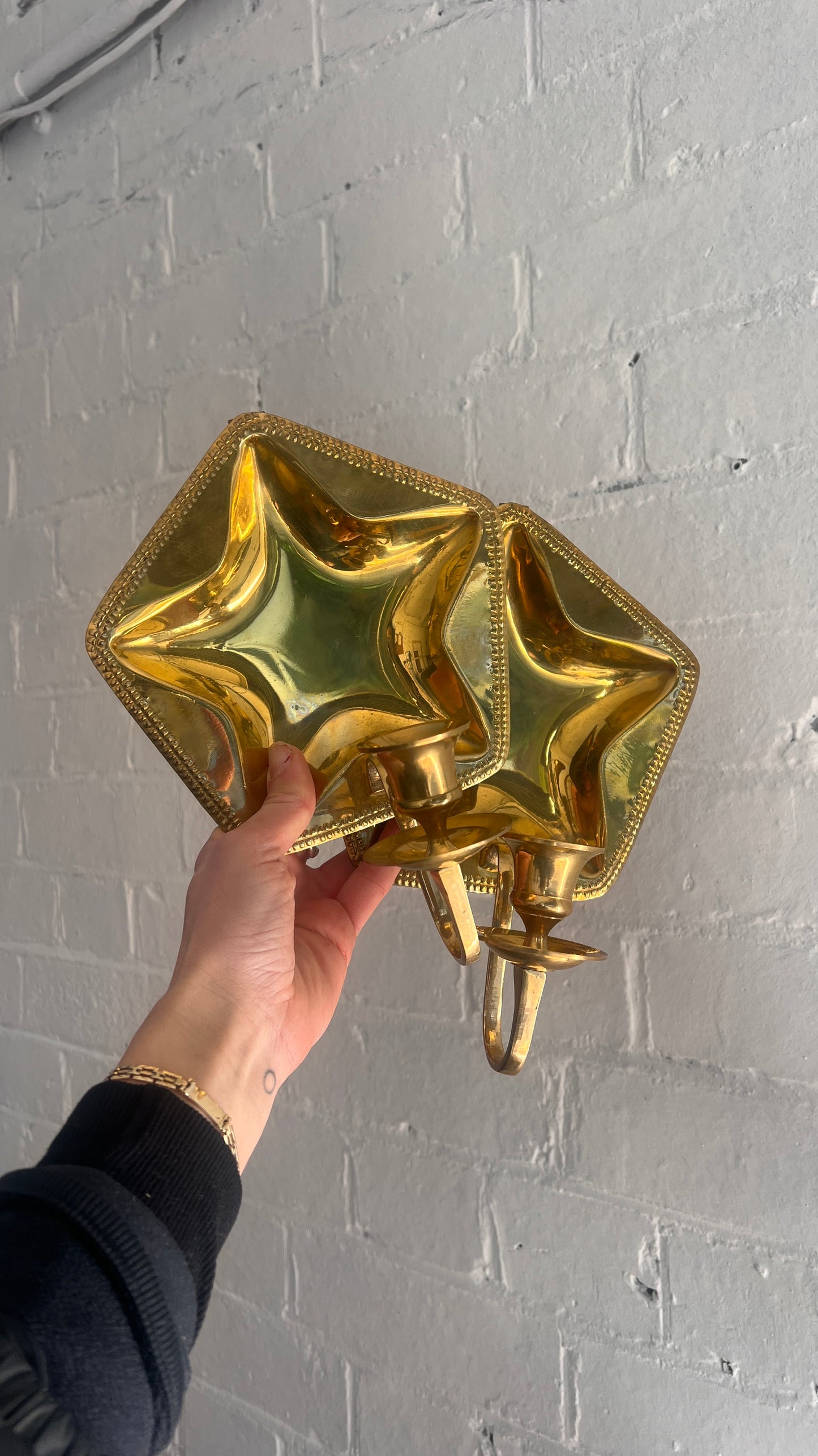 SWEDISH STAR BRASS SCONCES