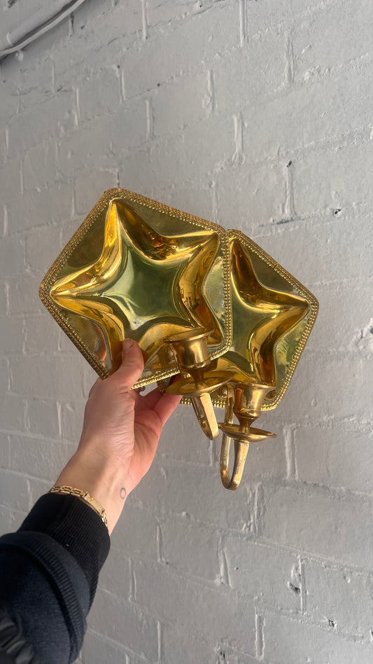 SWEDISH STAR BRASS SCONCES