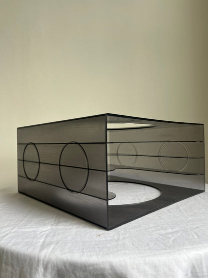 70s German modular smokey grey plastic record holder