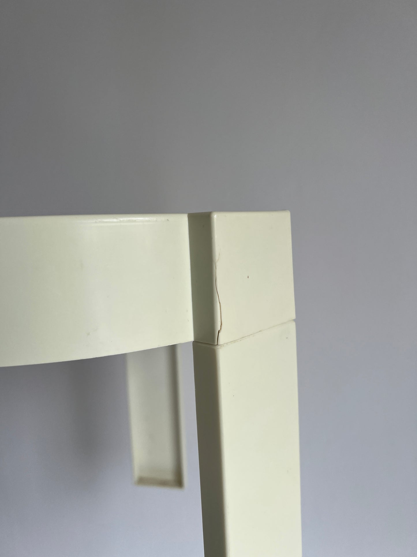 Pair of 70s space age baby yellow stacking tables