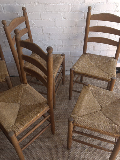 SET OF SIX RUSH DINING CHAIRS