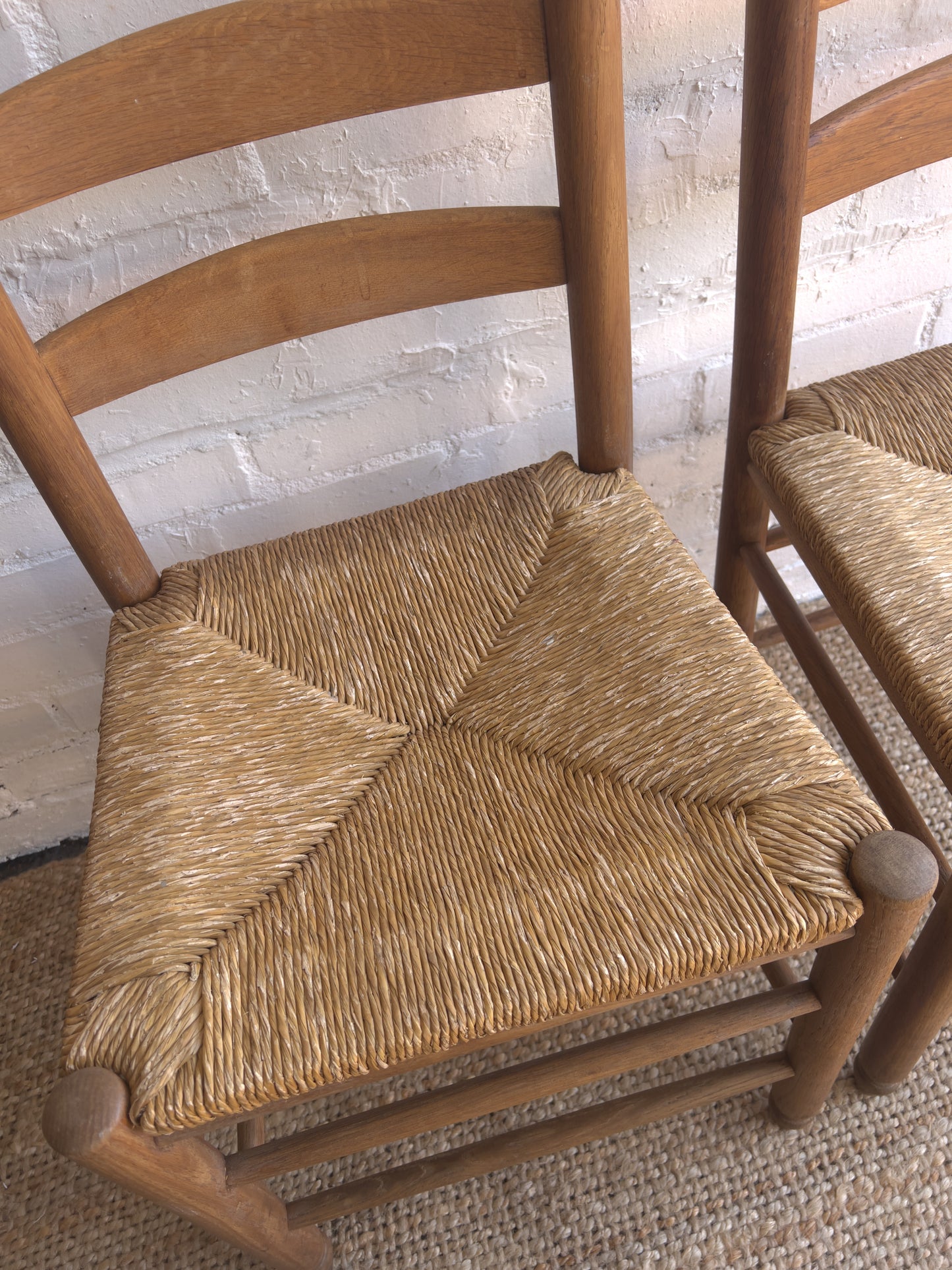 SET OF SIX RUSH DINING CHAIRS