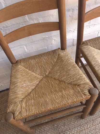 SET OF SIX RUSH DINING CHAIRS