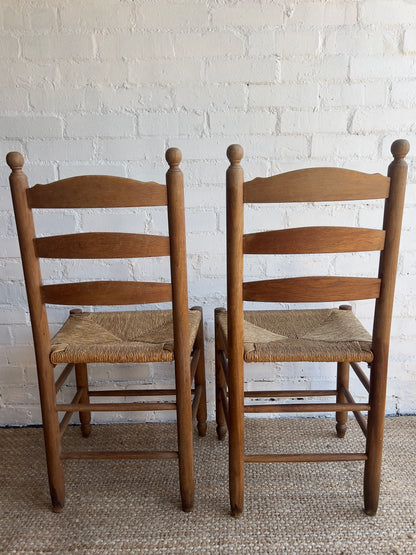 SET OF SIX RUSH DINING CHAIRS