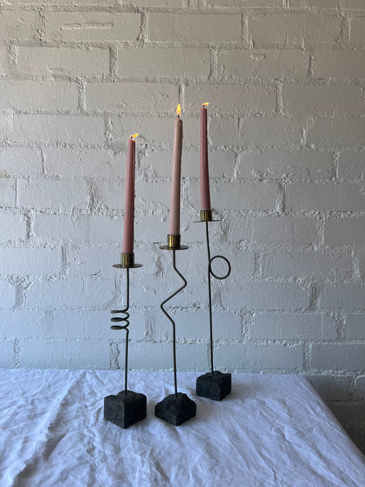 80S IKEA TRIO OF CANDLE HOLDERS