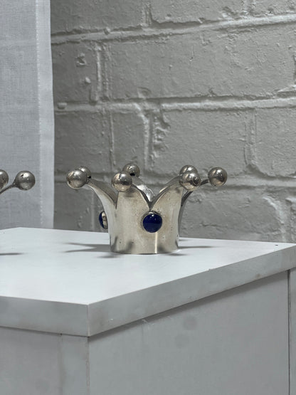 PAIR OF SILVER CHROME CANDLE HOLDERS