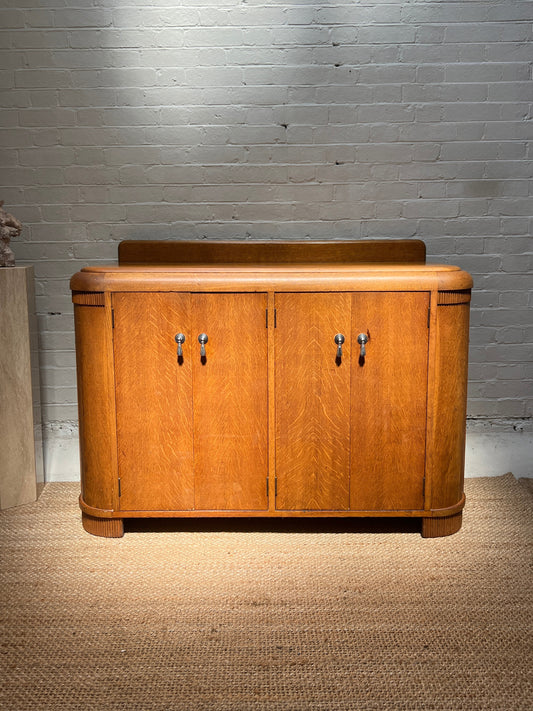 ENGLISH ART DECO OAK SIDEBOARD