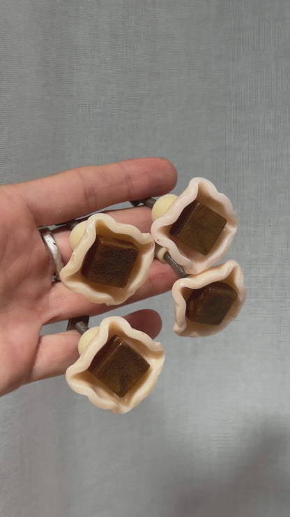 PEARL & BROWN LUCITE KNOBS